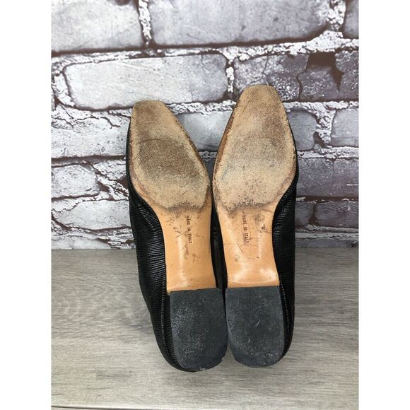 Salvatore Ferragamo Black Leather Designer Block Heels Women’s Sz 7AAA US/37.5EU - Picture 7 of 16